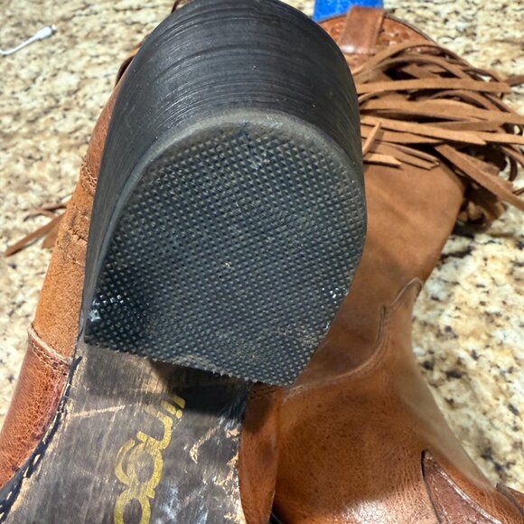 Dingo Brown Fringed Heeled Boots Sz 10 - Picture 7 of 15